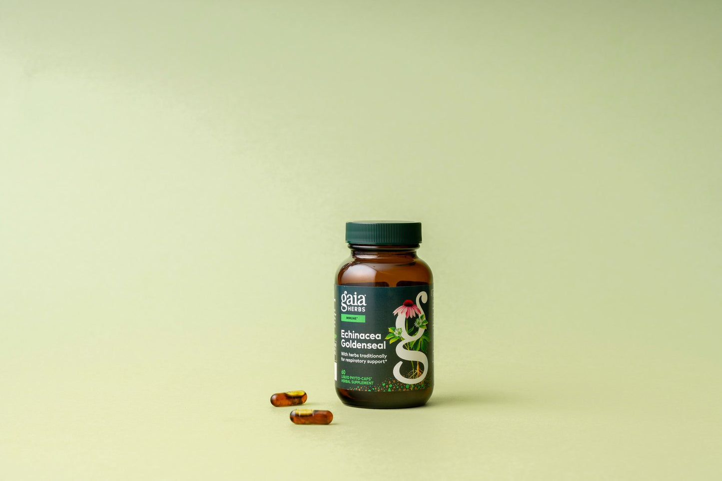 Gaia Herbs Echinacea Goldenseal Vegetarian Liquid Phyto-Caps