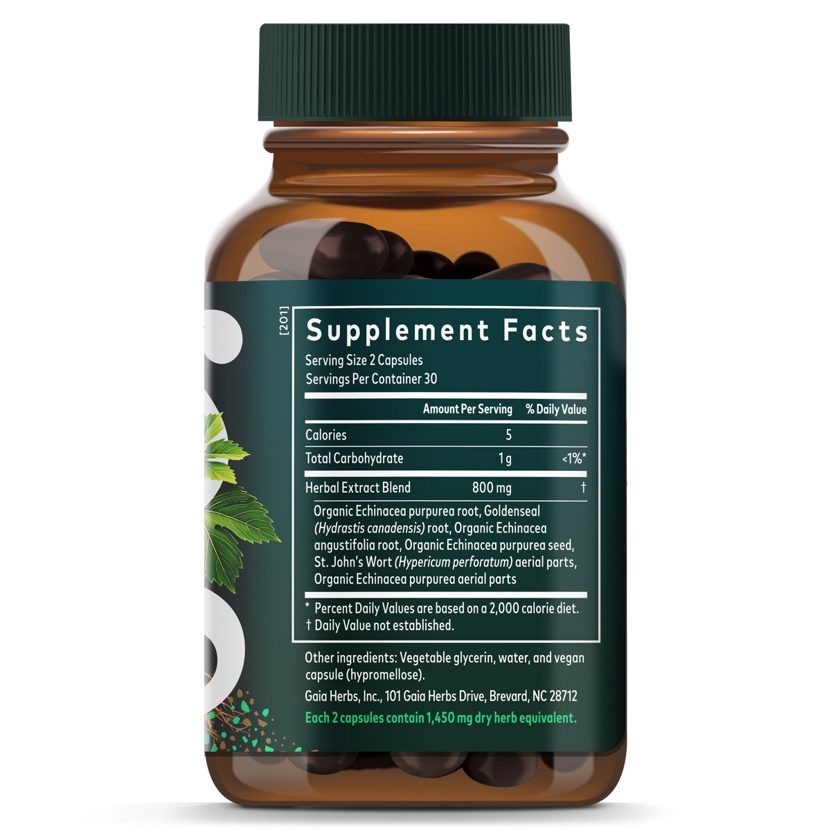 Gaia Herbs Echinacea Goldenseal Vegetarian Liquid Phyto-Caps