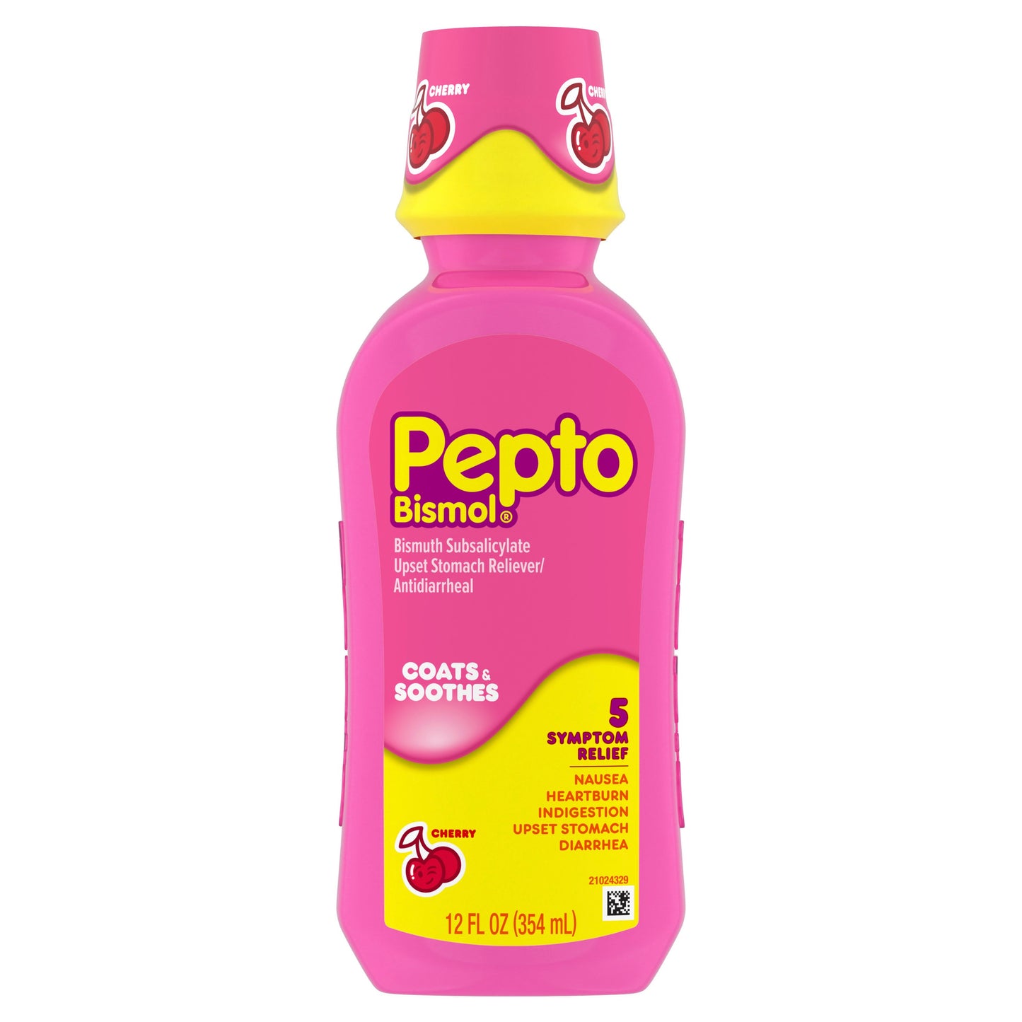 Pepto-Bismol Liquid for Nausea, Heartburn, Indigestion, Upset Stomach, & Diarrhea - 5 Symptom Fast Relief, Cherry Flavor