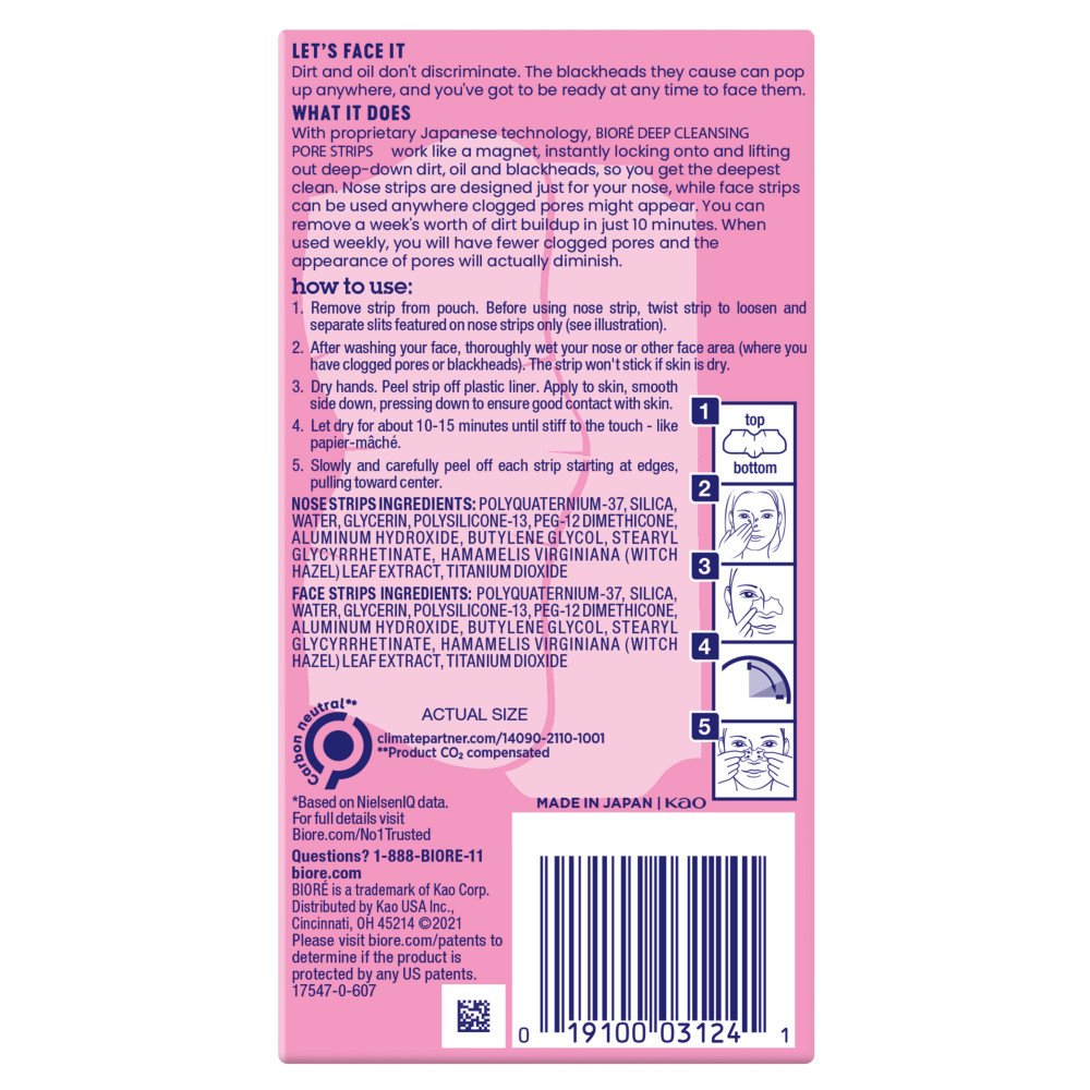 Bioré Nose + Face Deep Cleansing Pore Strips