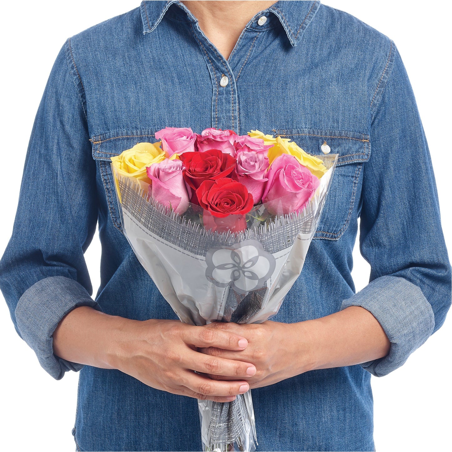 BLOOMS by H-E-B Dozen Rainbow Roses