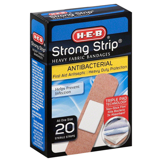 H-E-B Strong Strip Heavy Fabric Antibacterial Bandages