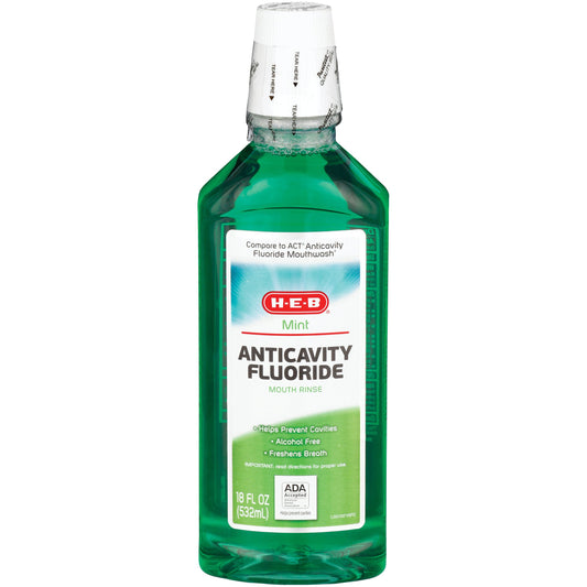 H-E-B Anticavity Fluoride Mouth Rinse - Mint