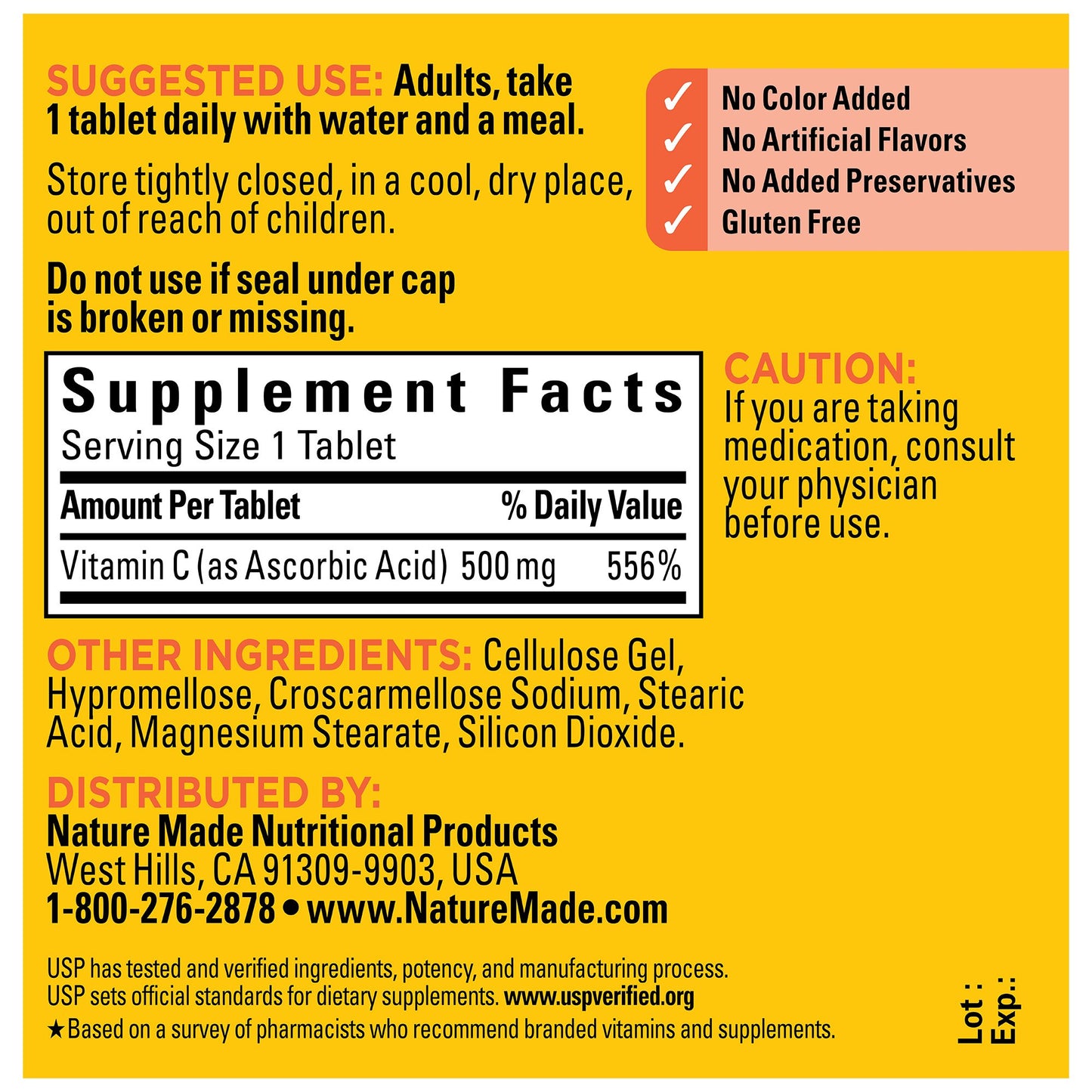 Nature Made Vitamin C 500 mg Tablets