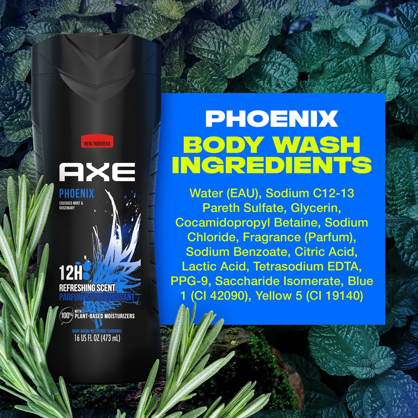 AXE Phoenix Body Wash - Crushed Mint & Rosemary