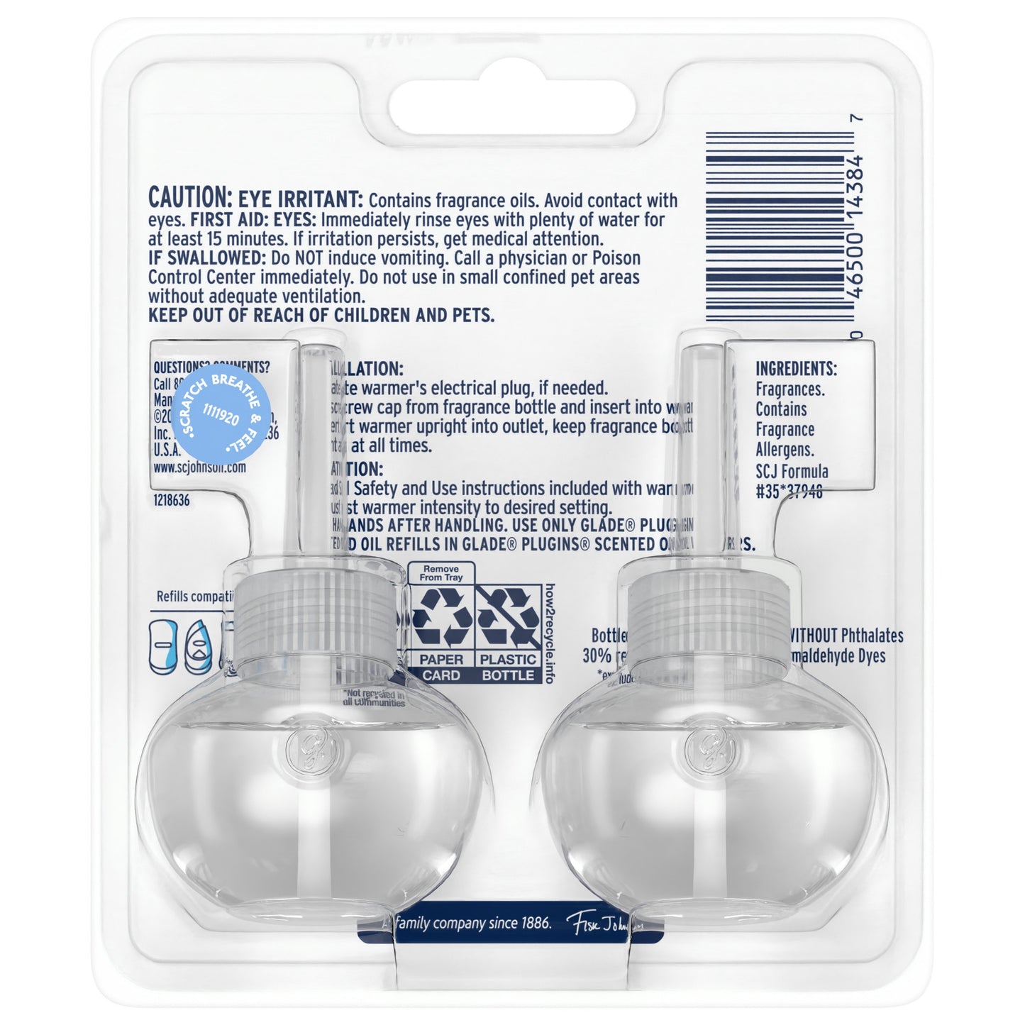 Glade PlugIns Scented Oil Air Freshener Refills - Clean Linen