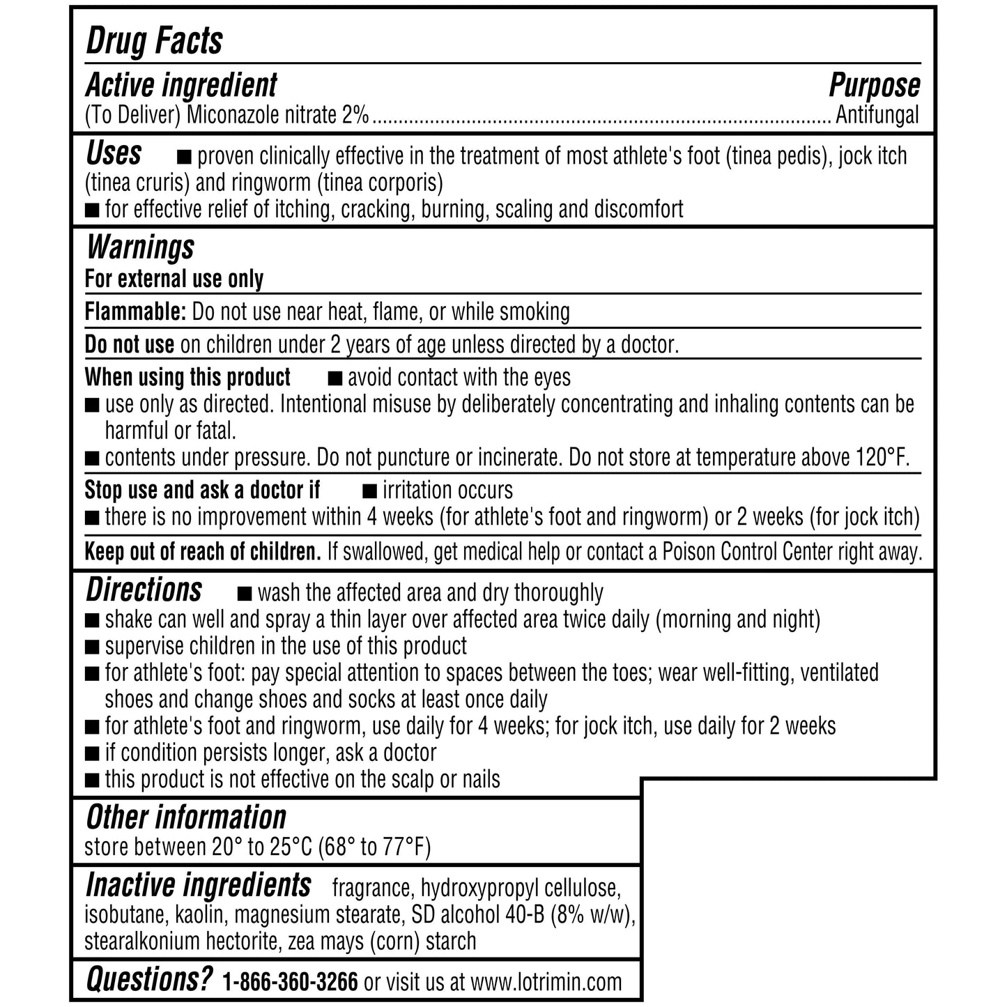 Lotrimin Antifungal Athlete's Foot Deodorant Powder Spray