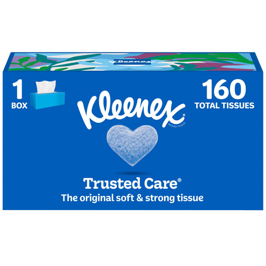 Kleenex Trusted Care Facial Tissues Flat Box 2 Ply
