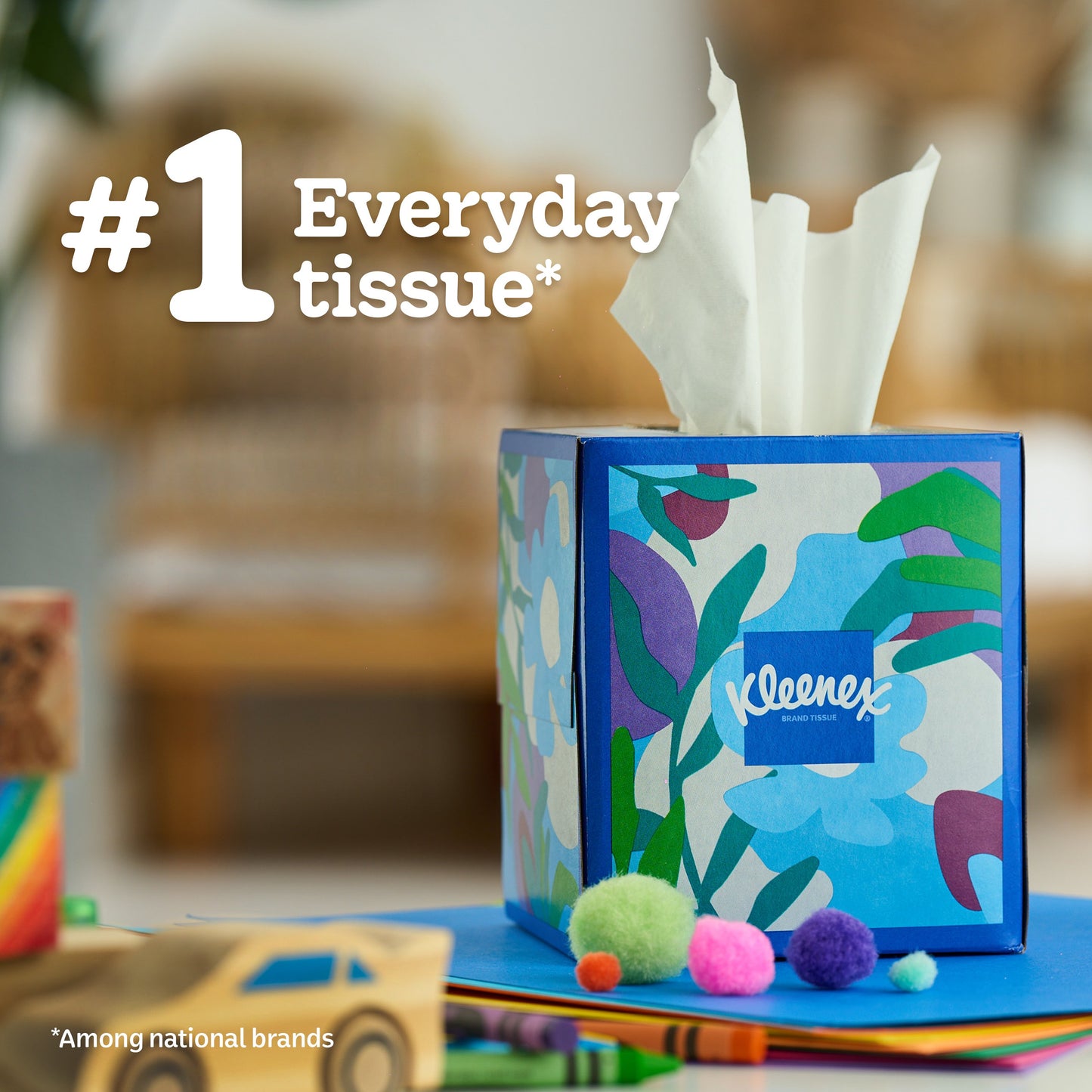 Kleenex Trusted Care Facial Tissues Flat Box 2 Ply