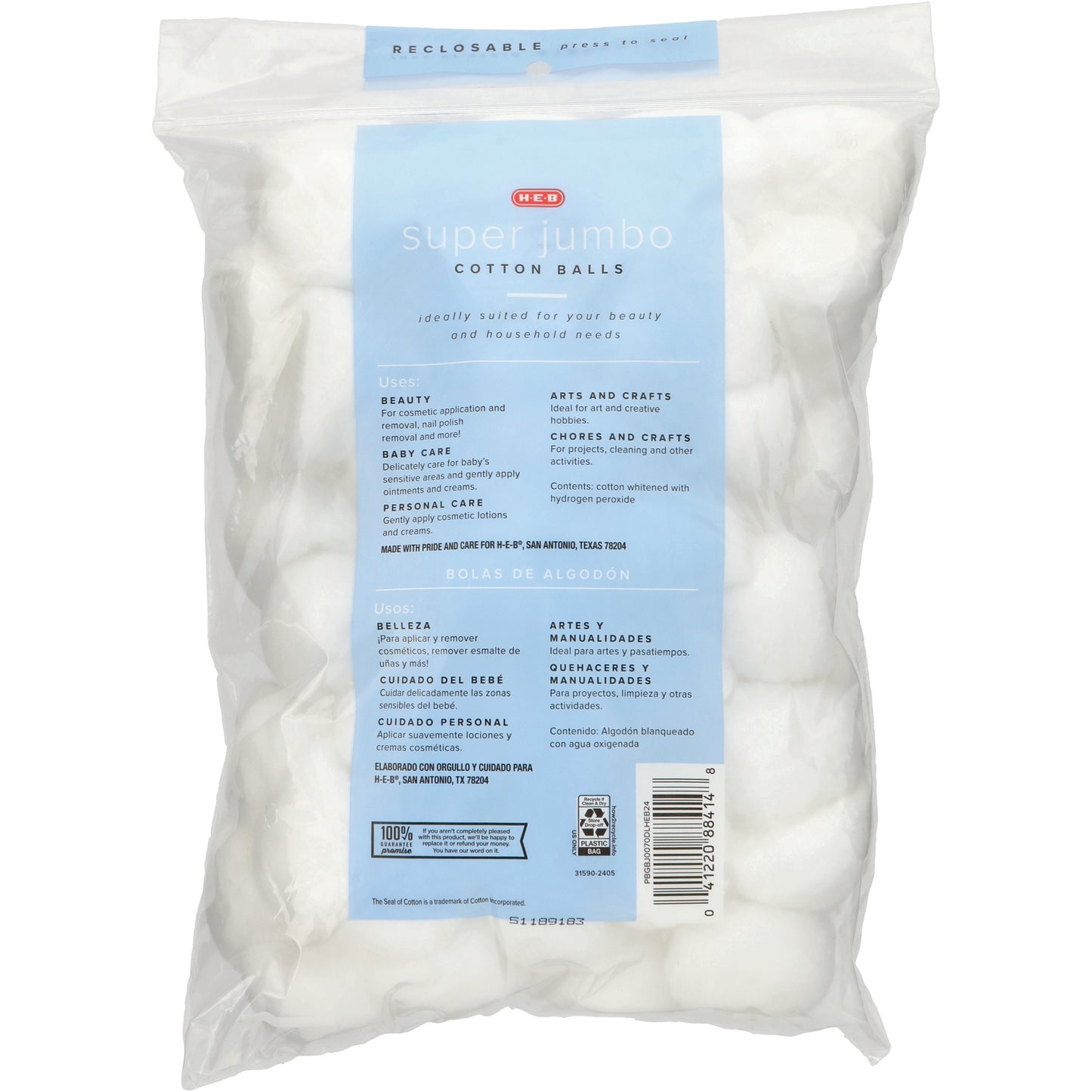 H-E-B Super Jumbo Cotton Balls