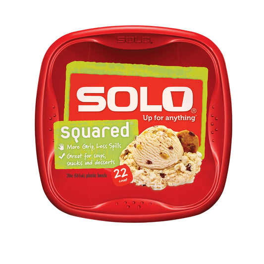 Solo Squared Plastic Bowls, Assorted Colors, 22 oz