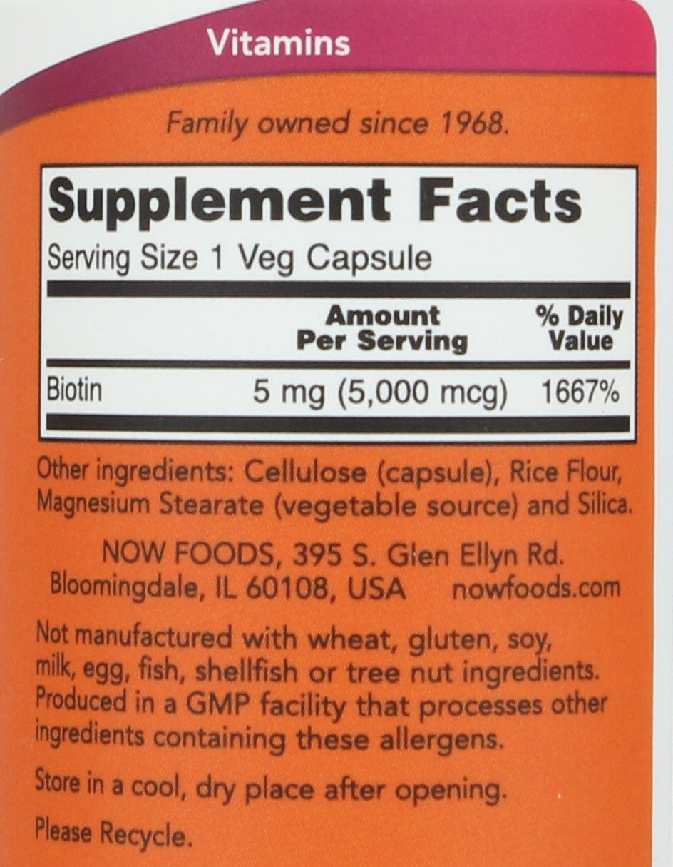NOW Biotin 5000 mcg Capsules