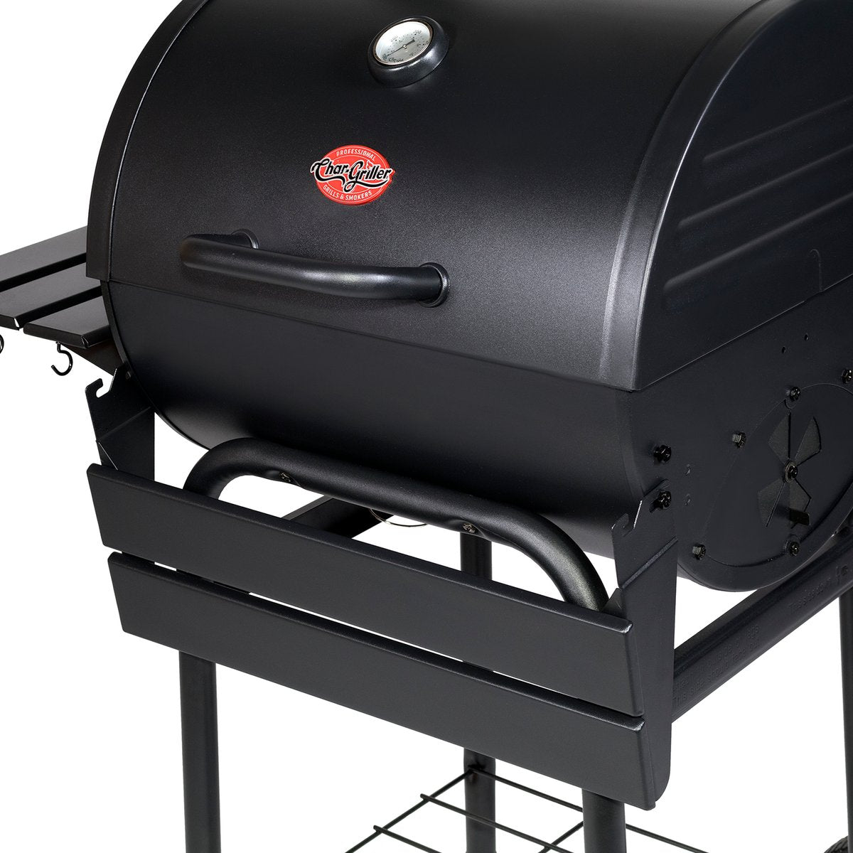 Char-Griller Wrangler Charcoal Grill with Wood Shelves