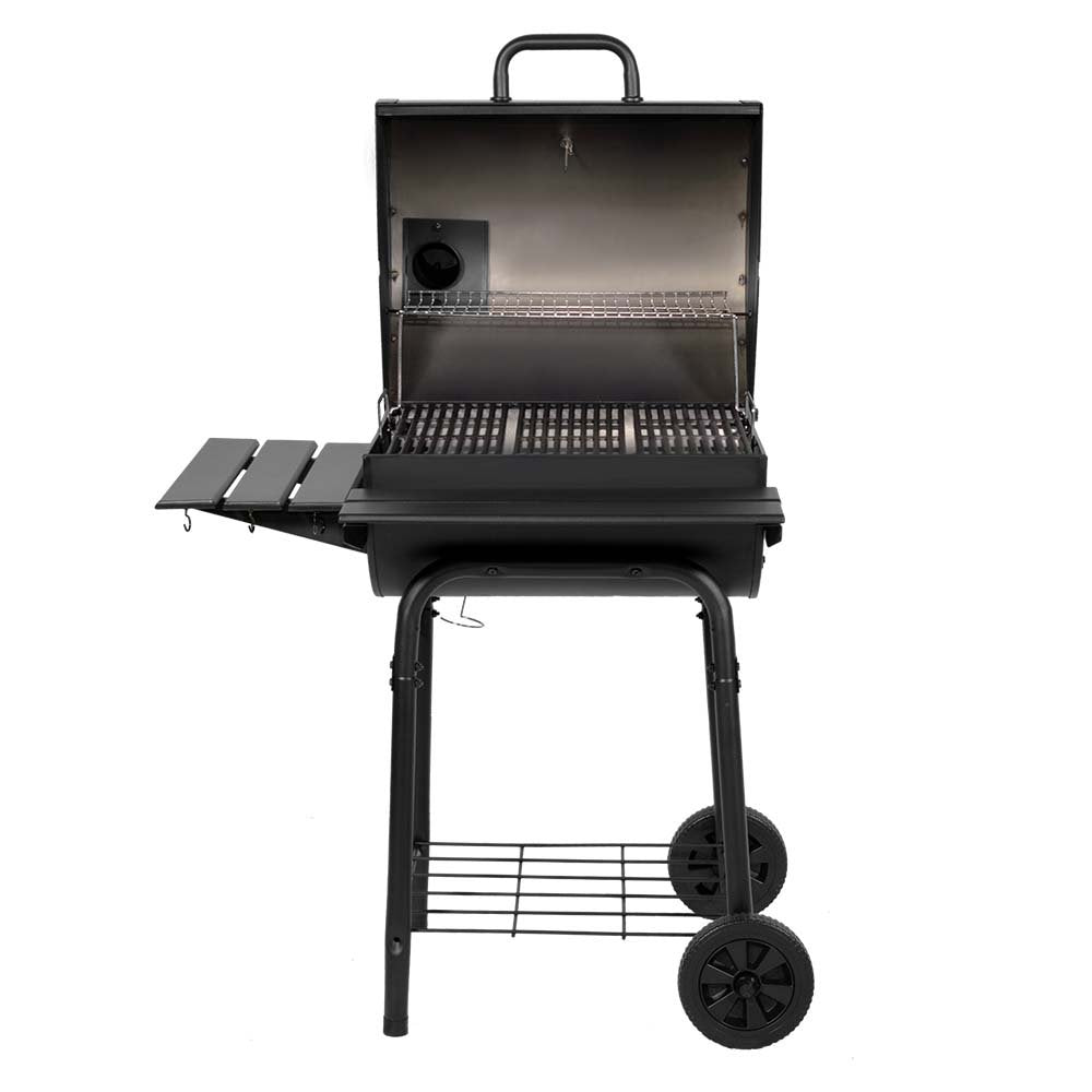Char-Griller Wrangler Charcoal Grill with Wood Shelves