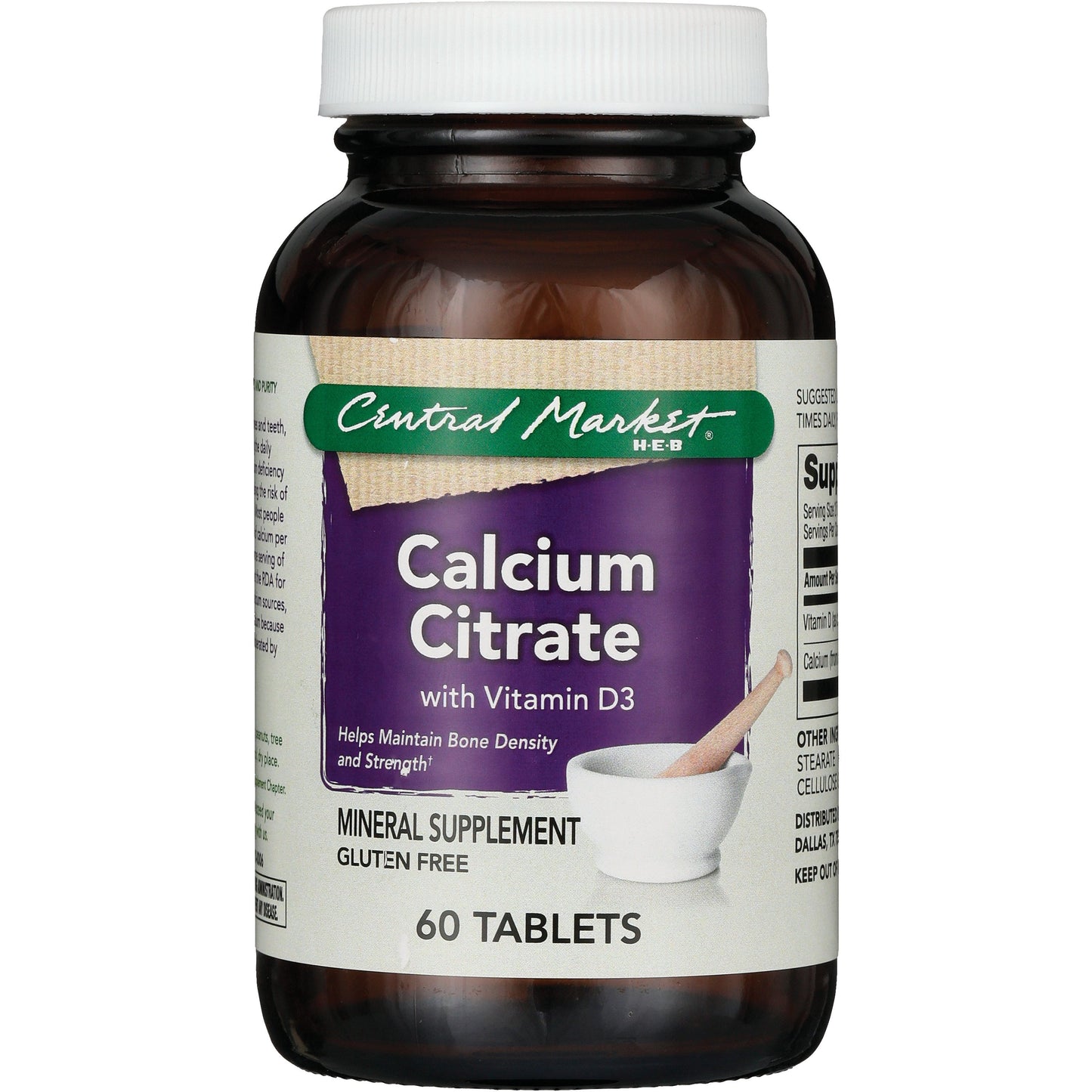 Central Market Calcium Citrate With Vitamin D3 Vegetarian Tablets