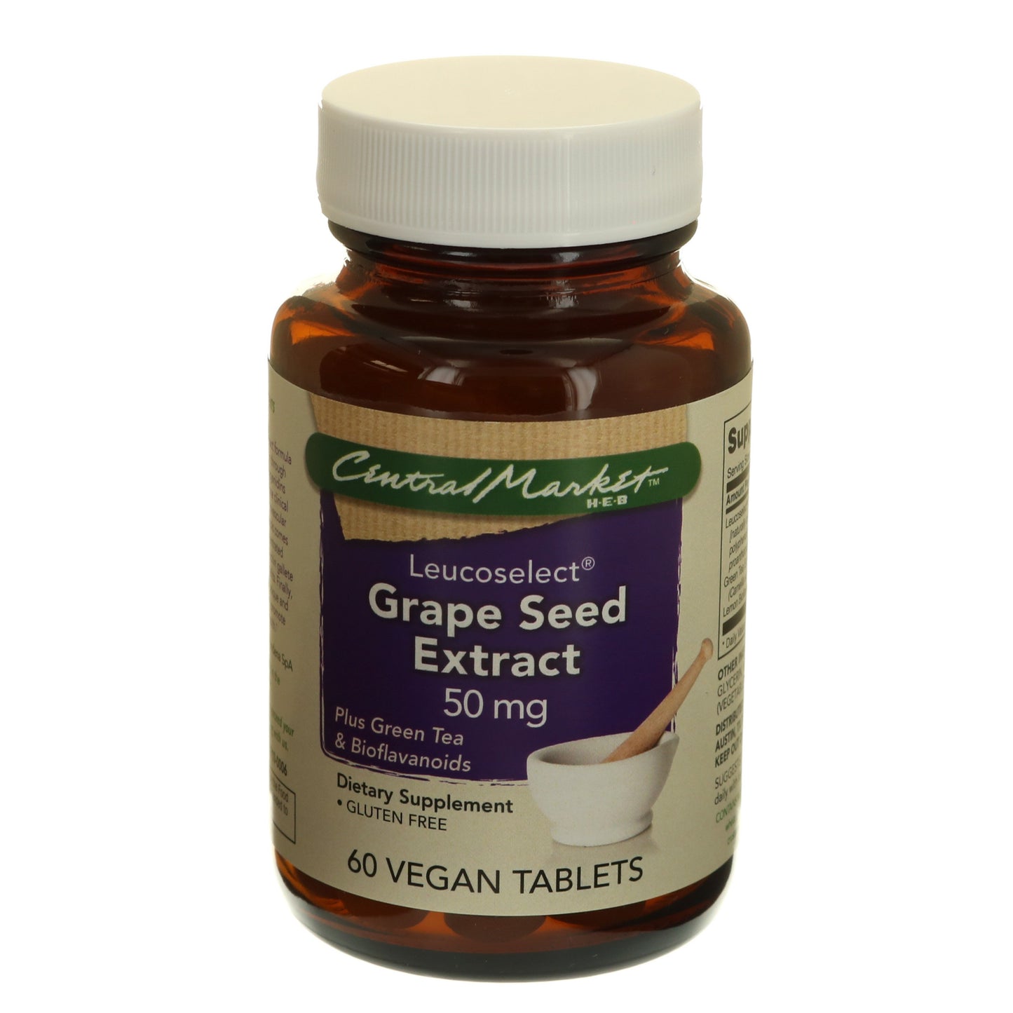 Central Market Grape Seed Extract Leucoselect 50 mg Vegan Tablets