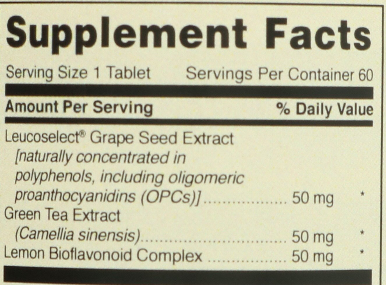 Central Market Grape Seed Extract Leucoselect 50 mg Vegan Tablets