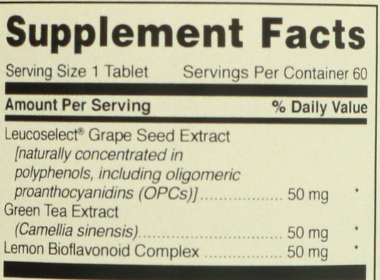 Central Market Grape Seed Extract Leucoselect 50 mg Vegan Tablets