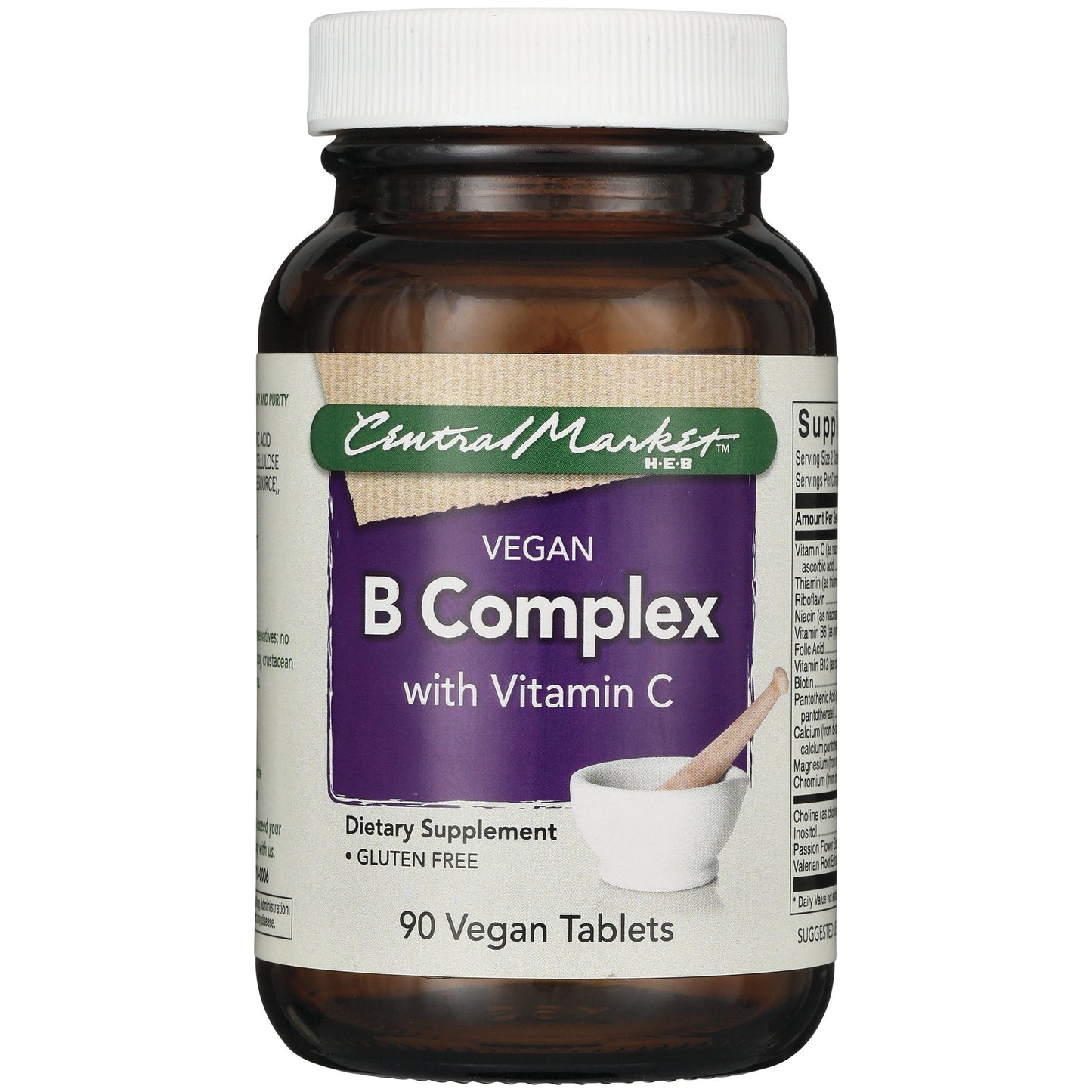 Central Market B Complex with Vitamin C Vegan Tablets