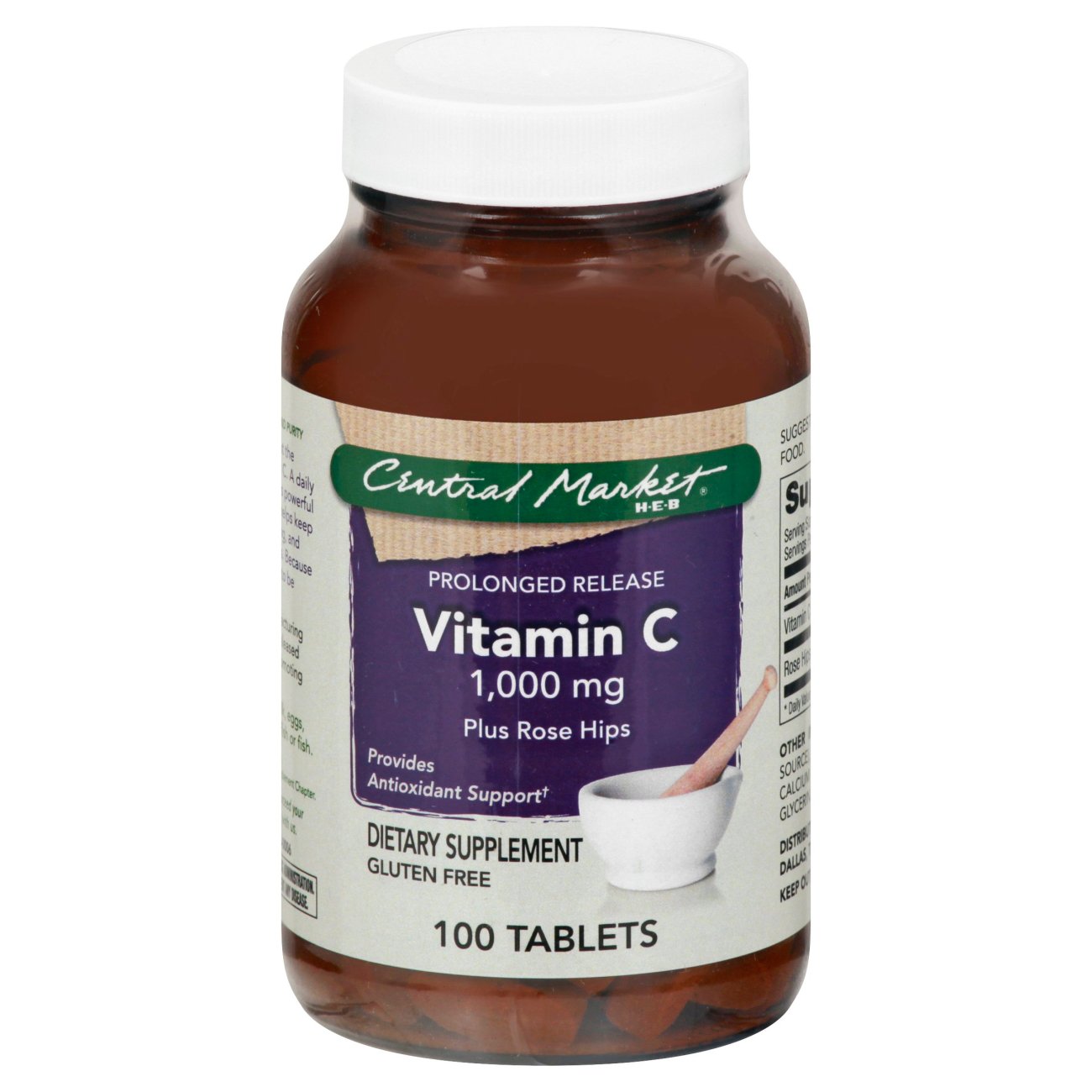 Central Market Vitamin C Plus Rose Hips Prolonged Release 1000 mg Tablets