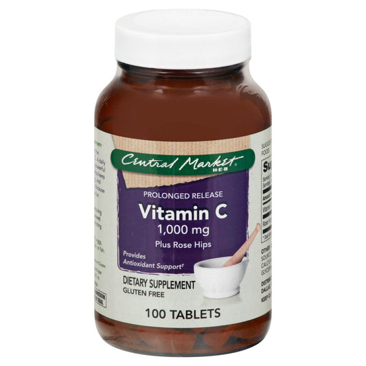 Central Market Vitamin C Plus Rose Hips Prolonged Release 1000 mg Tablets