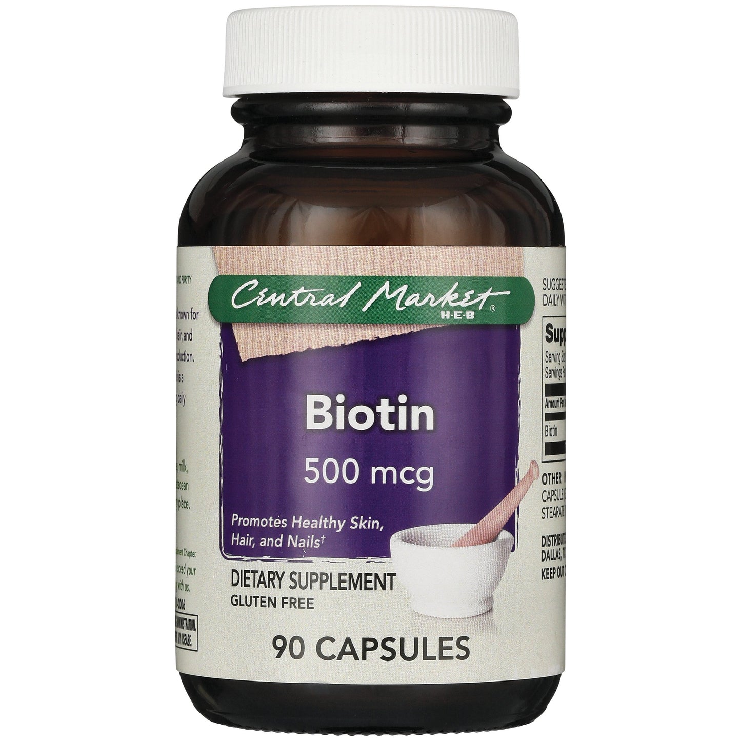 Central Market Biotin 500 mcg Capsules