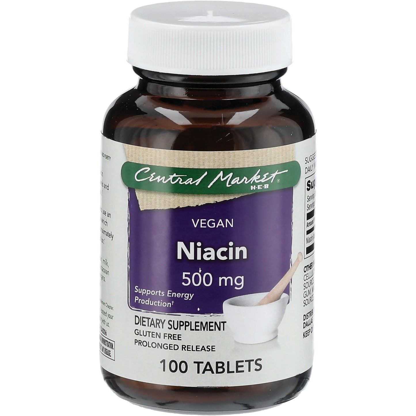 Central Market Niacin 500mg Vegan Tablets