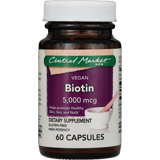 Central Market Biotin 5 mg Vegan Capsules