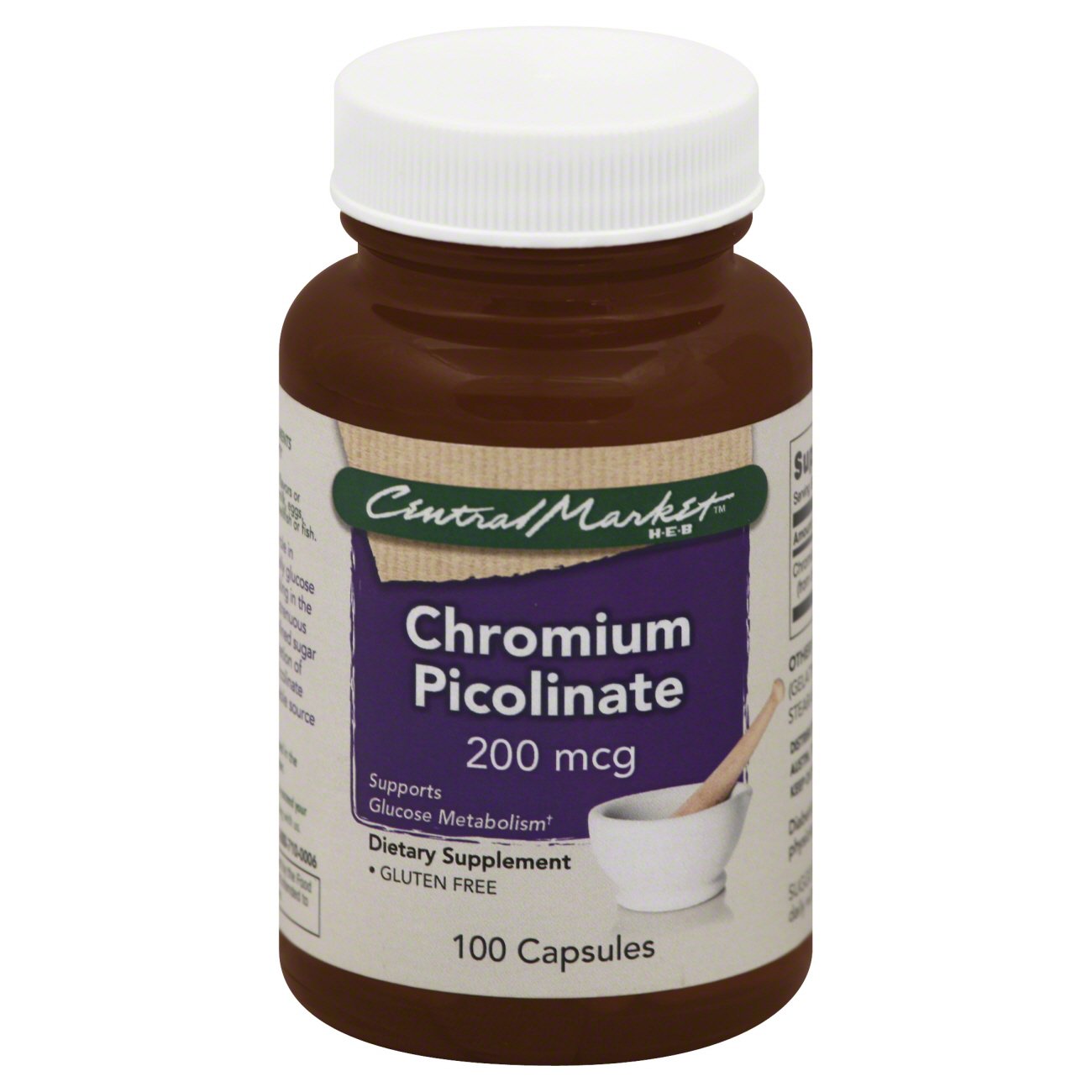 Central Market Chromium Picolinate 200 mcg Capsules
