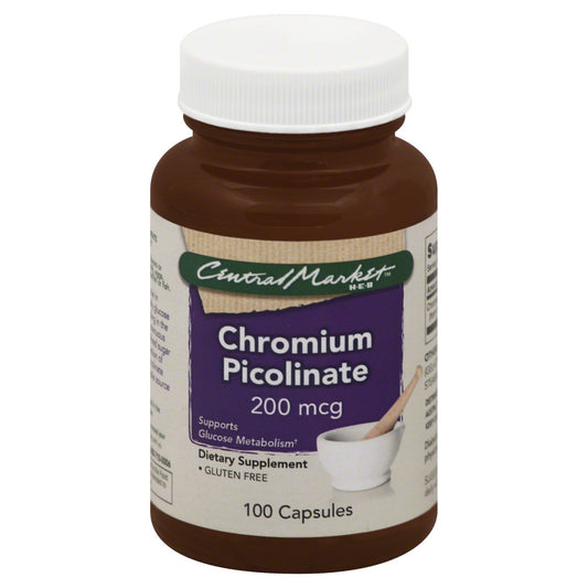 Central Market Chromium Picolinate 200 mcg Capsules
