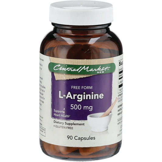 Central Market L-Arginine 500mg Capsules