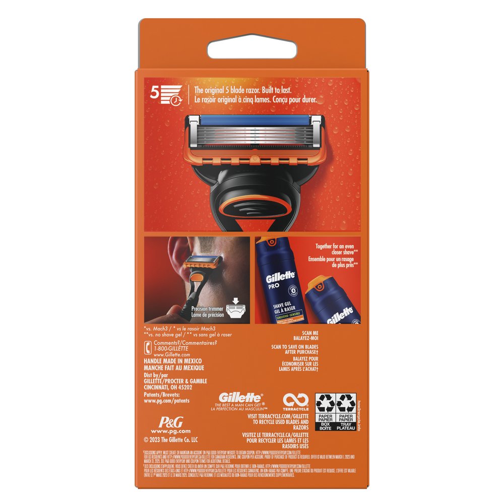 Gillette Fusion5 Razor + 2 Blade Refills