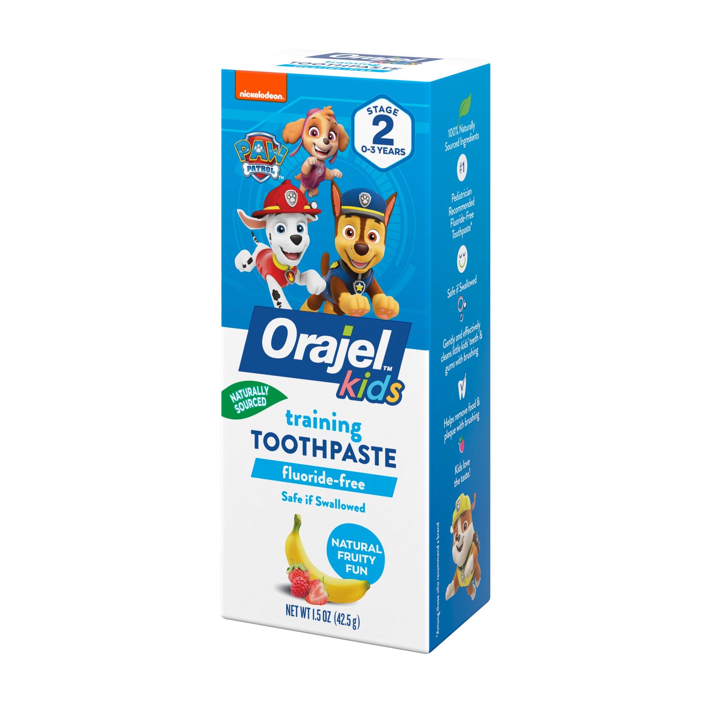 Orajel PAW Patrol Fluoride Free Training Toothpaste - Fruity Fun