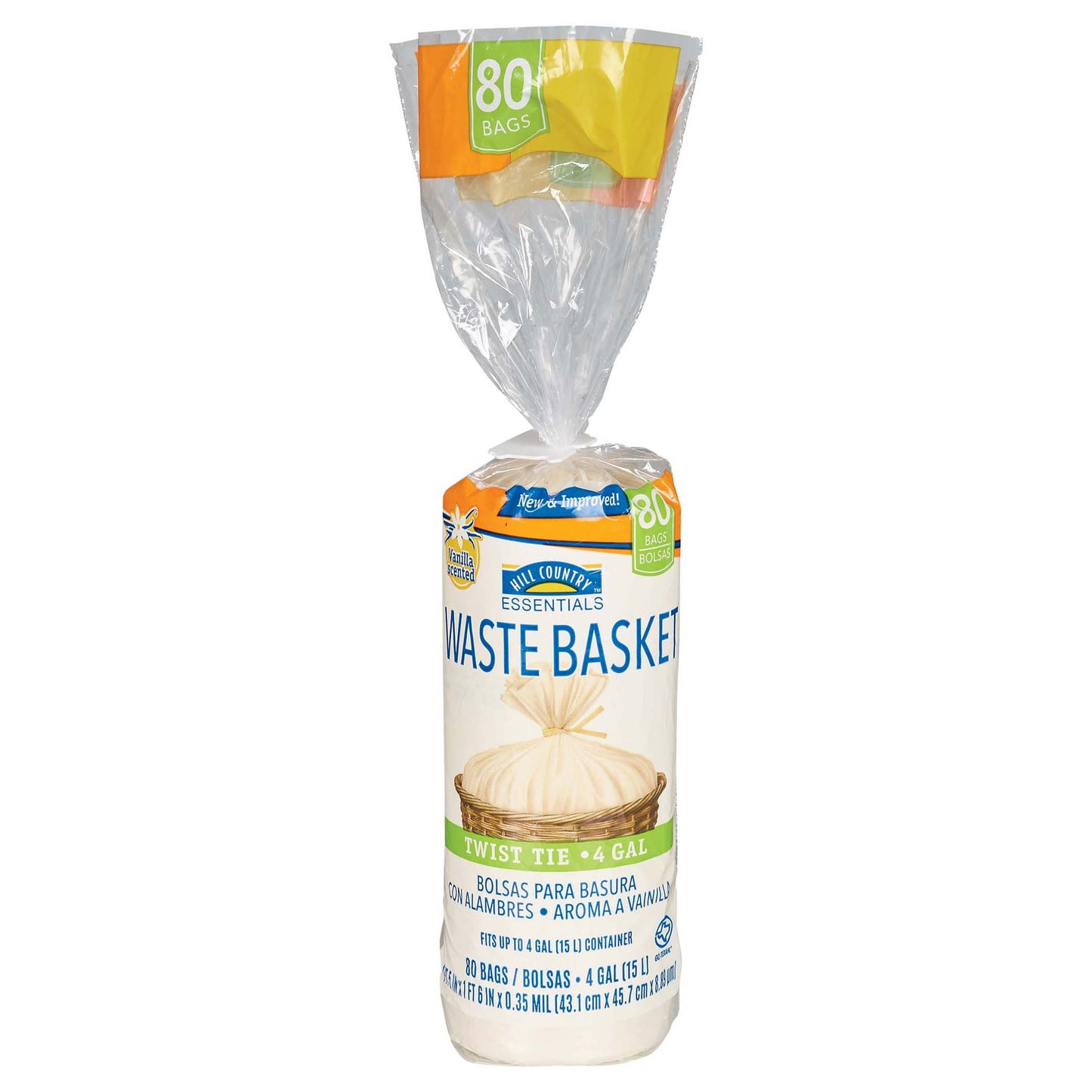 Hill Country Fare Small Waste Basket Trash Bags, 4 Gallon - Scented