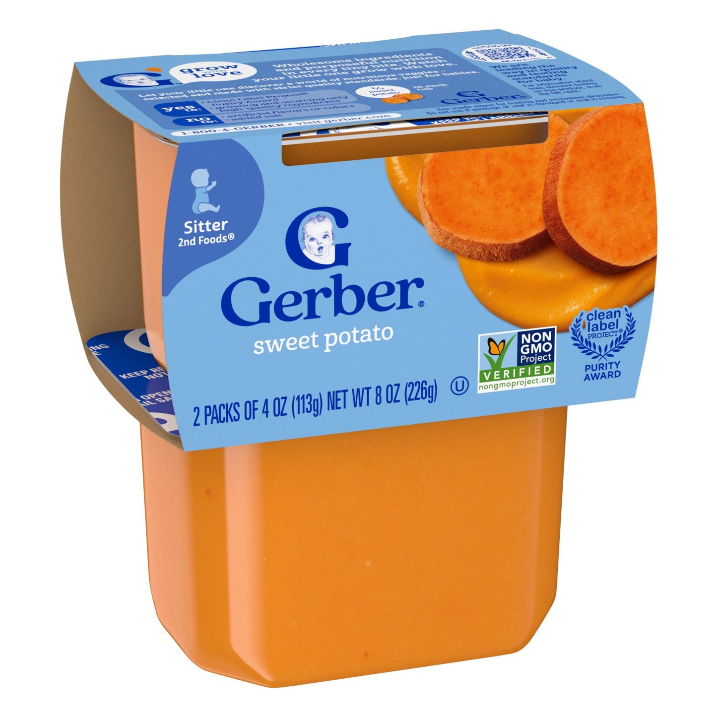 Gerber Stage 2 Baby Food - Sweet Potato, 4 oz Tubs