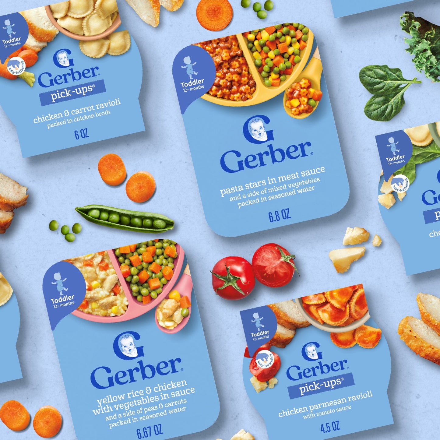 Gerber Mealtime for Toddler - Pasta Stars in Meat Sauce and a side of Green Beans