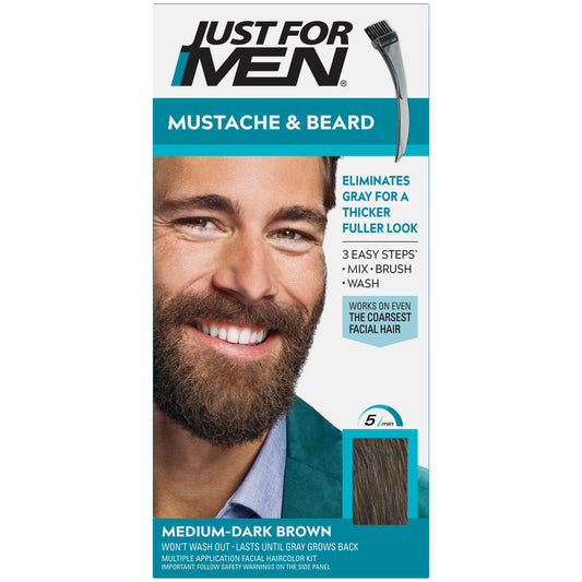 Just For Men Mustache & Beard Medium-Dark Brown M-40 Brush-In Color Gel