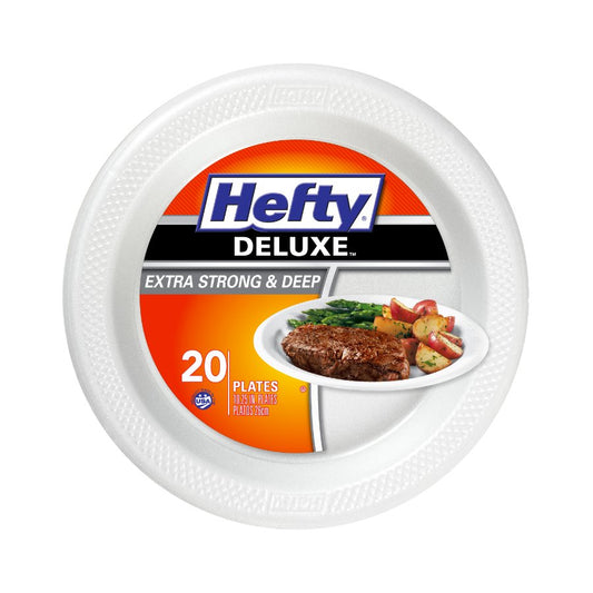 Hefty Deluxe Extra Strong and Deep 10.25 Inch Round Foam Plates
