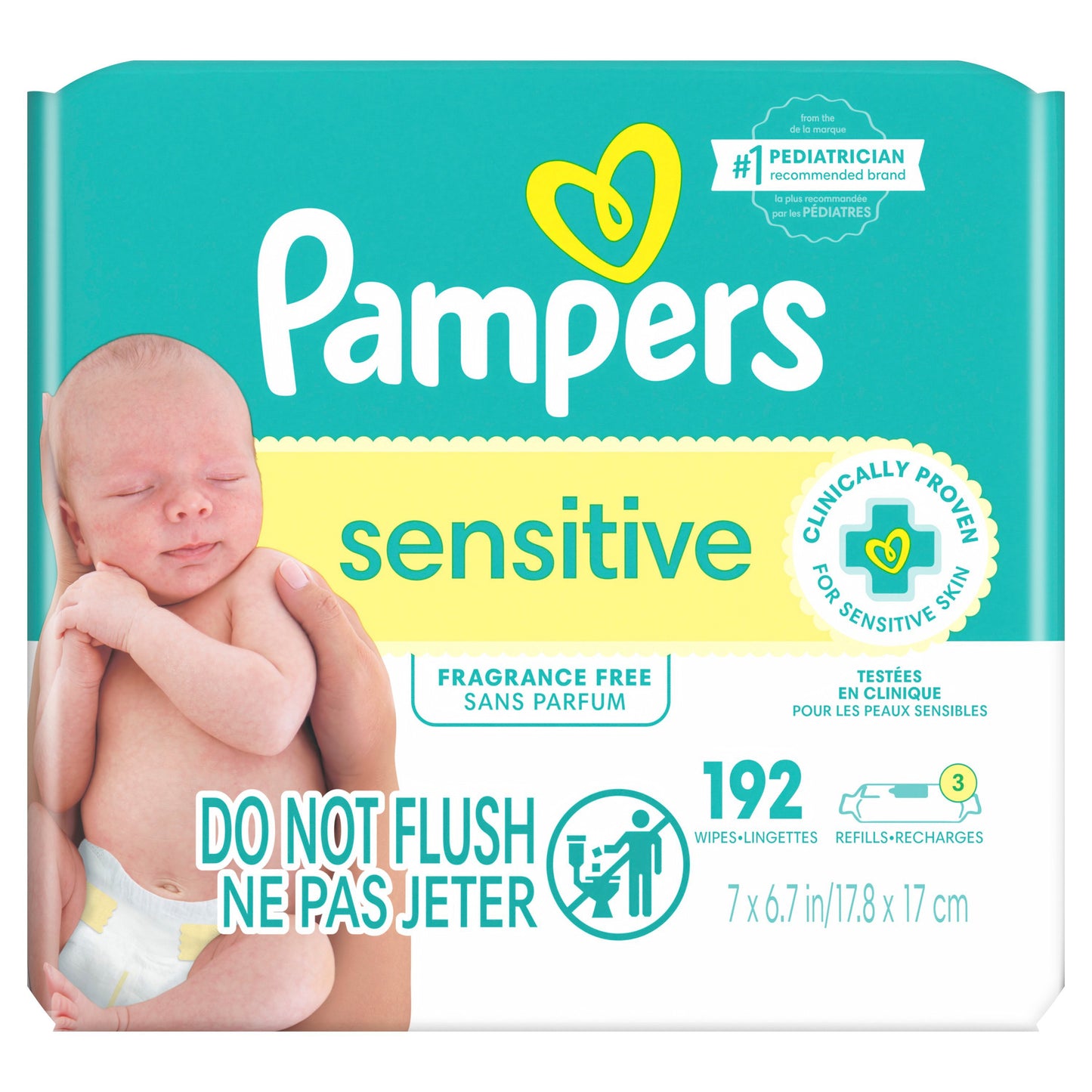 Pampers Sensitive Skin Baby Wipes Refills 3 pk