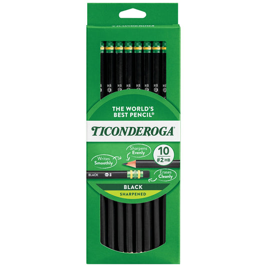 Ticonderoga Pre-Sharpened No.2 Wood Pencils - Black