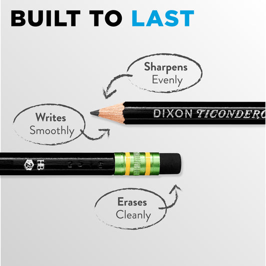 Ticonderoga Pre-Sharpened No.2 Wood Pencils - Black