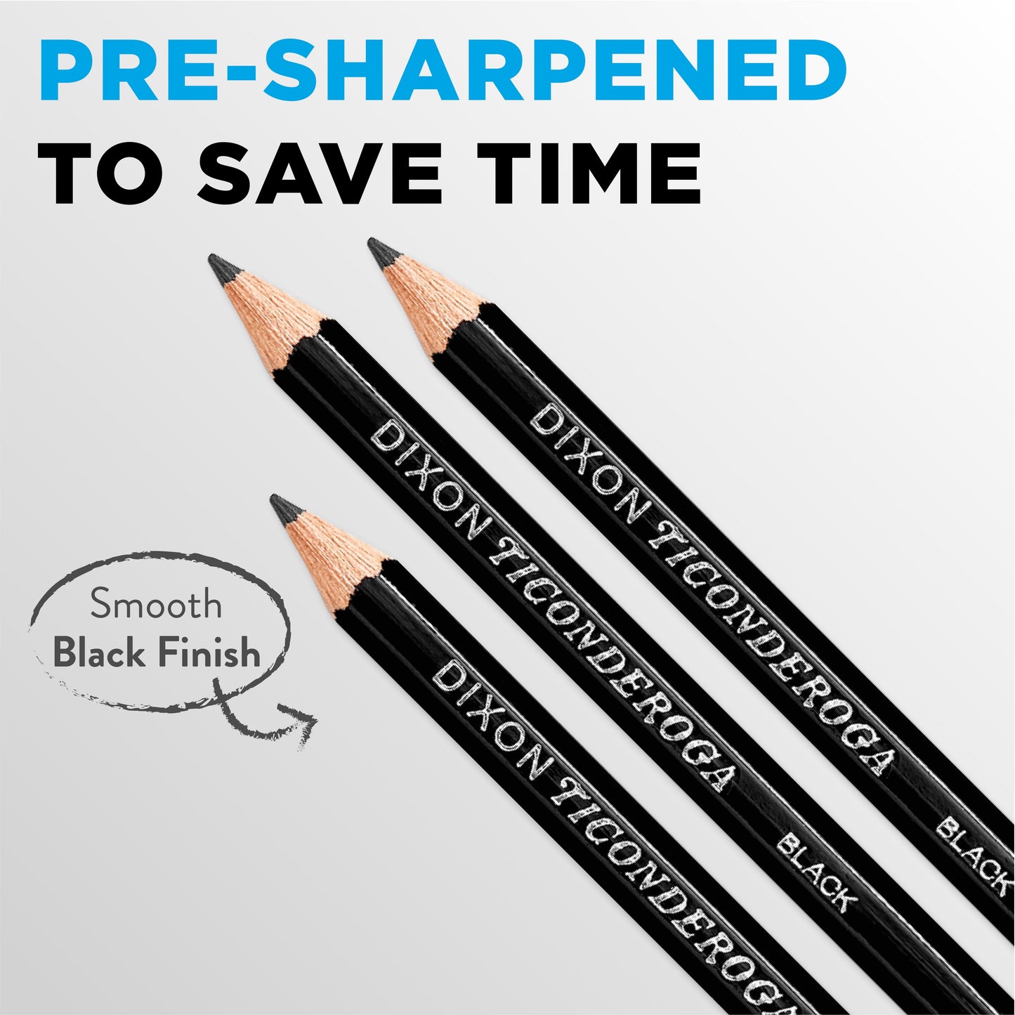 Ticonderoga Pre-Sharpened No.2 Wood Pencils - Black