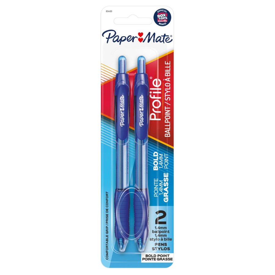 Paper Mate Profile 1.4 mm Retractable Ballpoint Pens - Blue Ink