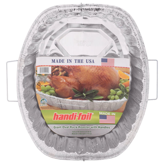 Handi-Foil Giant Oval Rack Roaster Foil Pan with Handles