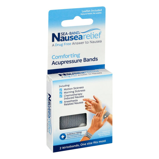 Sea-Band Nausea Relief Drug Free Acupressure Wrist Bands - Colors May Vary