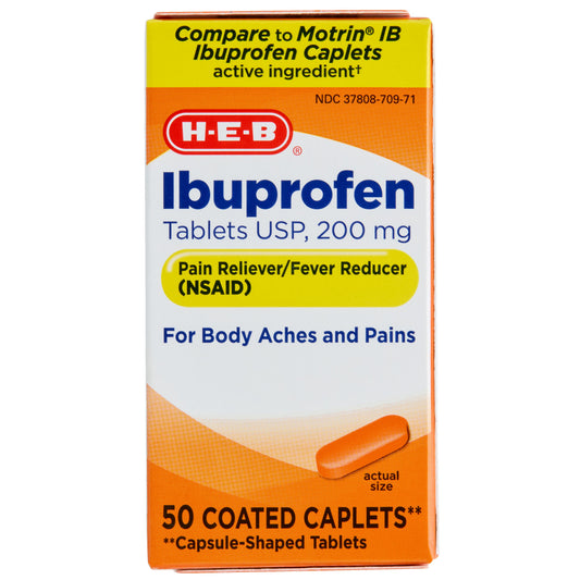 H-E-B Ibuprofen Coated Caplets - 200 mg