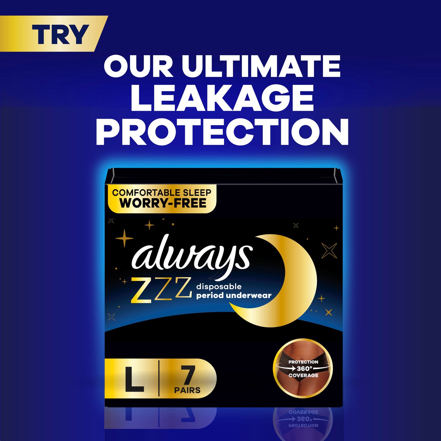 Always Ultra Thin Overnight Pads with Wings, Overnight, Unscented Size 4
