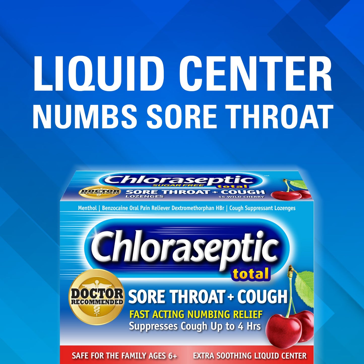 Chloraseptic Sore Throat + Cough Sugar Free Lozenges - Wild Cherry