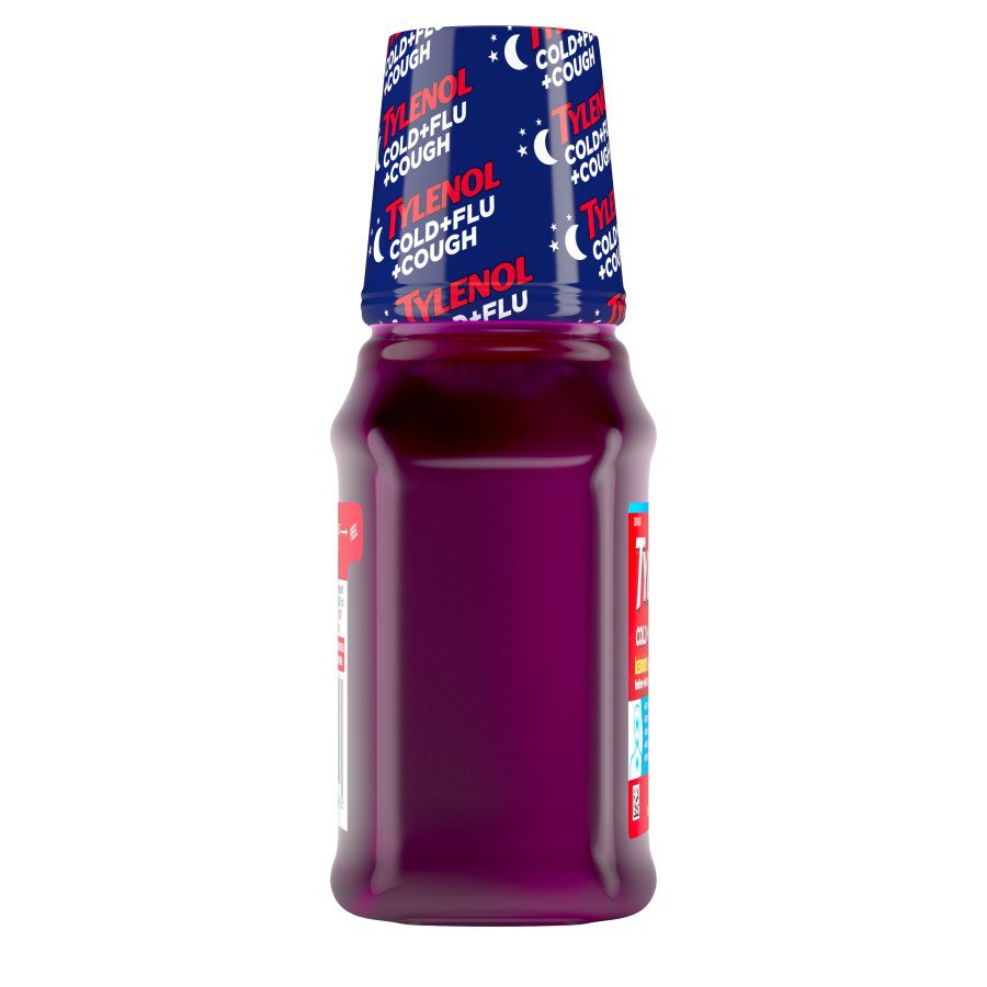 Tylenol Cold + Flu + Cough Night Liquid Medicine - Wild Berry