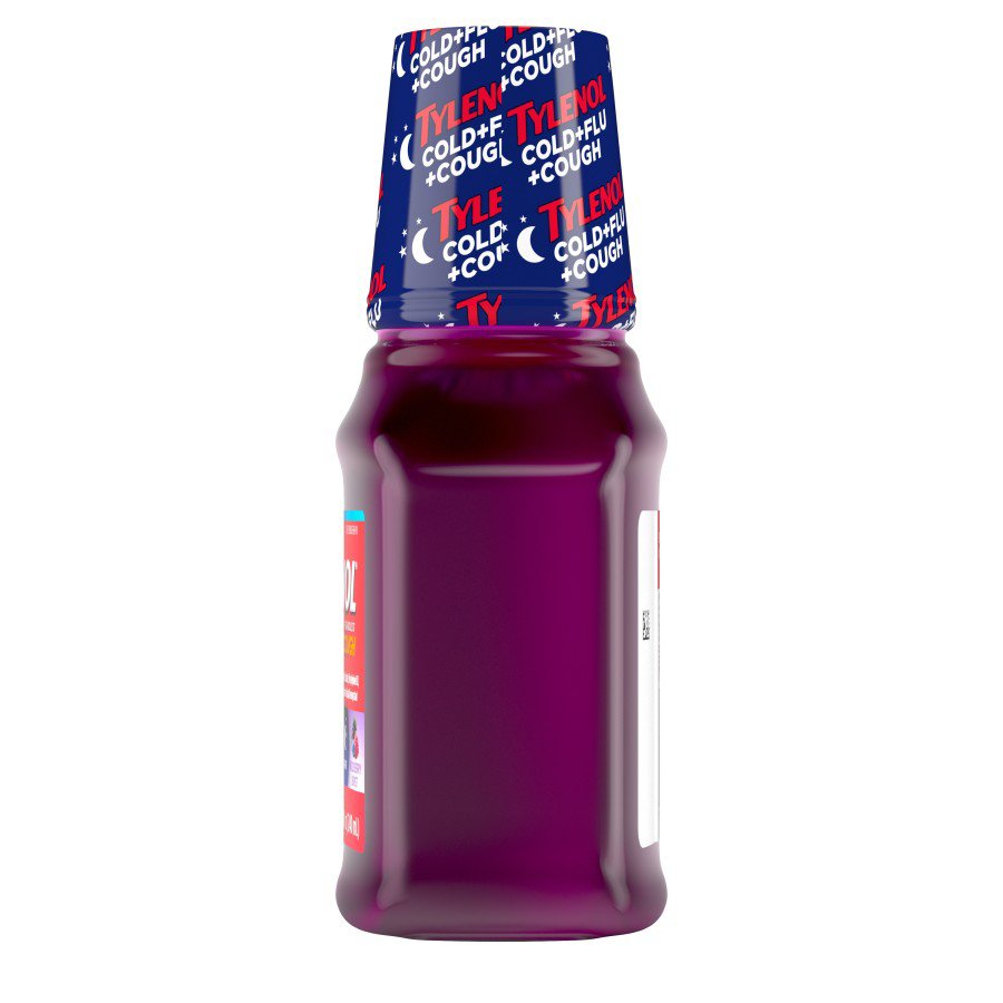 Tylenol Cold + Flu + Cough Night Liquid Medicine - Wild Berry